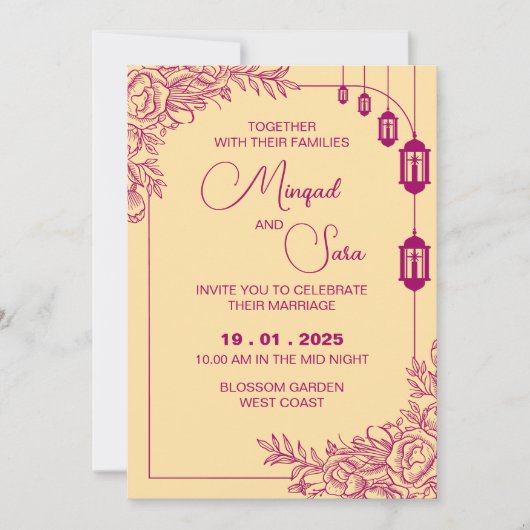 Weddensuitnodiging Kaart (Voorkant)