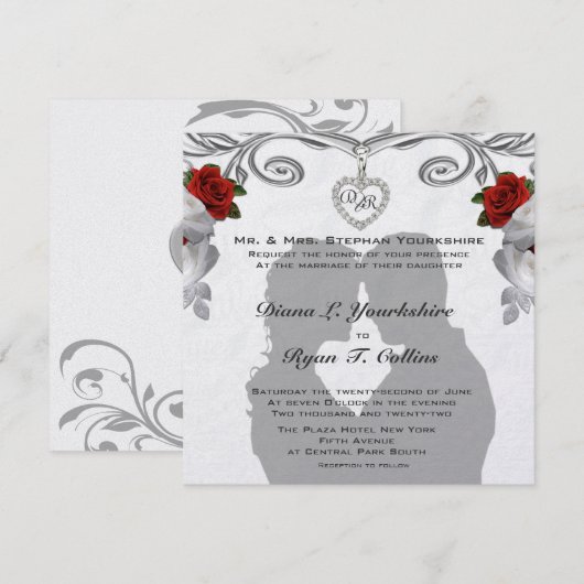 Weddensuitnodiging Kaart (Voorkant / Achterkant)