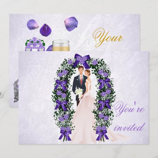 Weddensuitnodiging Kaart (Voorkant / Achterkant)