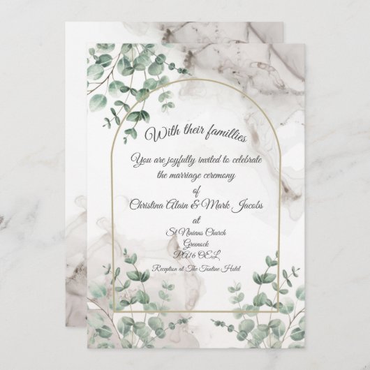 Weddensuitnodiging Kaart (Voorkant / Achterkant)