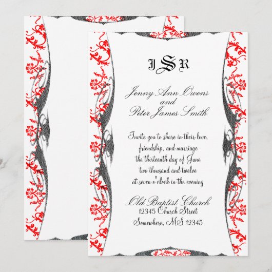 Weddensuitnodiging Kaart (Voorkant / Achterkant)