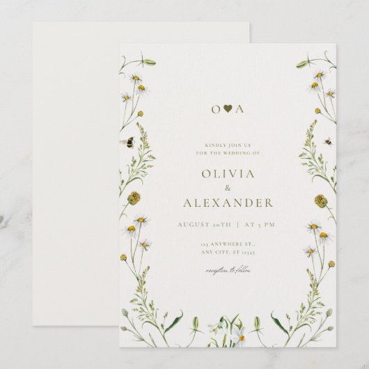 Weddensuitnodiging Kaart (Voorkant / Achterkant)