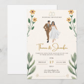 Weddensuitnodiging Kaart (Voorkant / Achterkant)