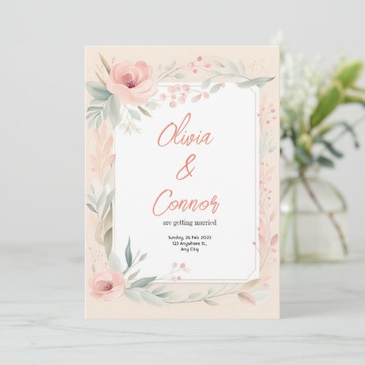 Weddensuitnodiging Kaart (Staand voorkant)