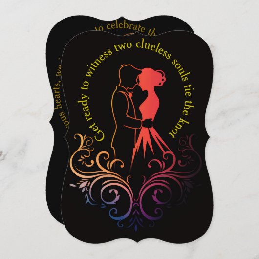 Weddensuitnodiging Kaart (Voorkant / Achterkant)