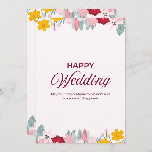 Weddensuitnodiging Kaart (Voorkant / Achterkant)