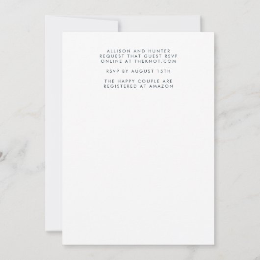 Weddensuitnodiging Kaart (Achterkant)