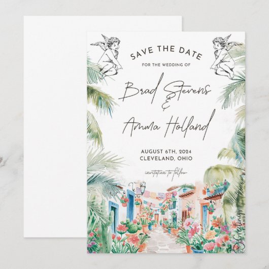 Weddensuitnodiging Kaart (Voorkant / Achterkant)