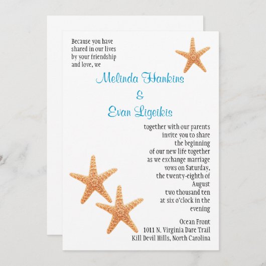 Weddensuitnodiging Kaart (Voorkant / Achterkant)