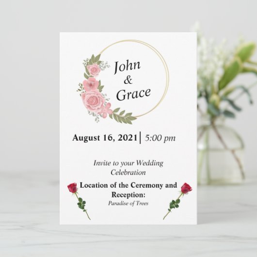 Weddensuitnodiging Kaart (Staand voorkant)