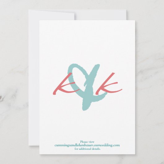 Weddensuitnodiging Kaart (Achterkant)