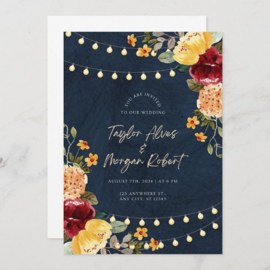 Weddensuitnodiging Kaart (Voorkant / Achterkant)