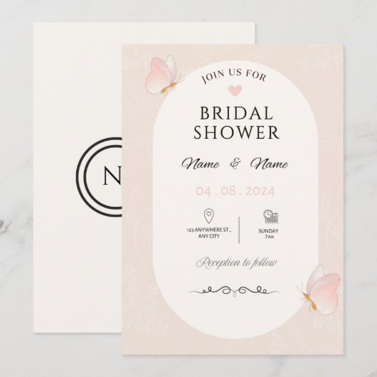 Weddensuitnodiging Kaart (Voorkant / Achterkant)