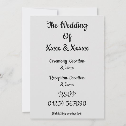 Weddensuitnodiging Kaart (Achterkant)