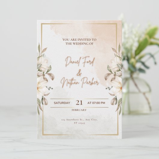 Weddensuitnodiging Kaart (Staand voorkant)