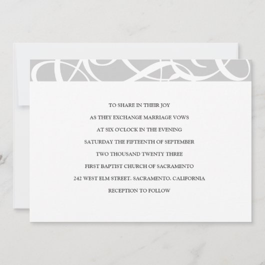 Weddensuitnodiging Kaart (Achterkant)