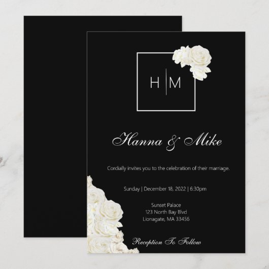 Weddensuitnodiging Kaart (Voorkant / Achterkant)