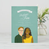 Weddensuitnodiging Kaart (Staand voorkant)