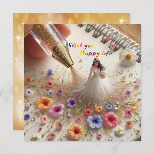 Weddensuitnodiging Kaart (Voorkant / Achterkant)