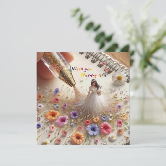 Weddensuitnodiging Kaart (Staand voorkant)