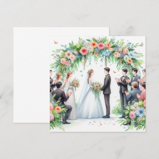 Weddensuitnodiging Kaart (Voorkant / Achterkant)