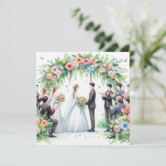 Weddensuitnodiging Kaart (Staand voorkant)