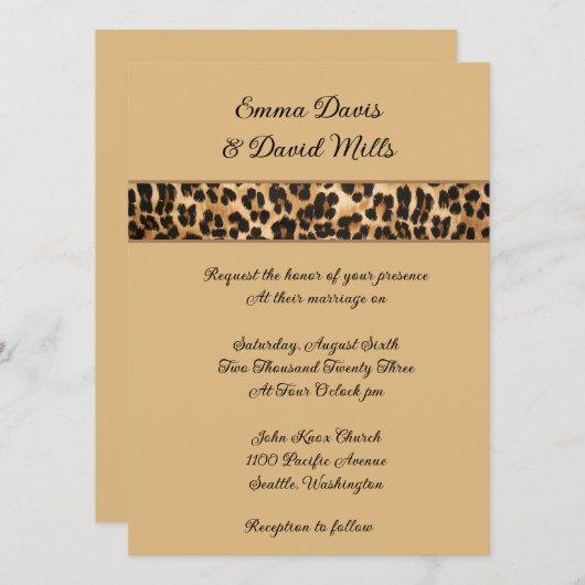 Weddensuitnodiging Kaart (Voorkant / Achterkant)