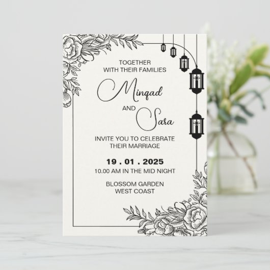 Weddensuitnodiging Kaart (Staand voorkant)