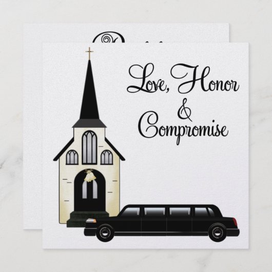 Weddensuitnodiging Kaart (Voorkant / Achterkant)