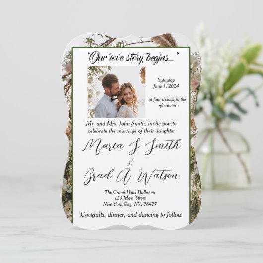 Weddensuitnodiging Kaart (Staand voorkant)