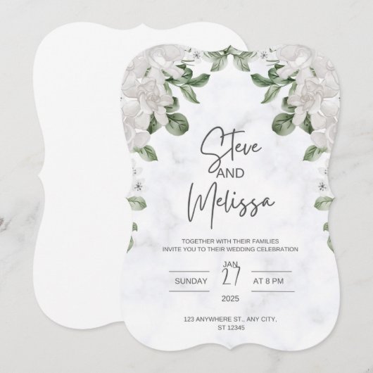 Weddensuitnodiging Kaart (Voorkant / Achterkant)