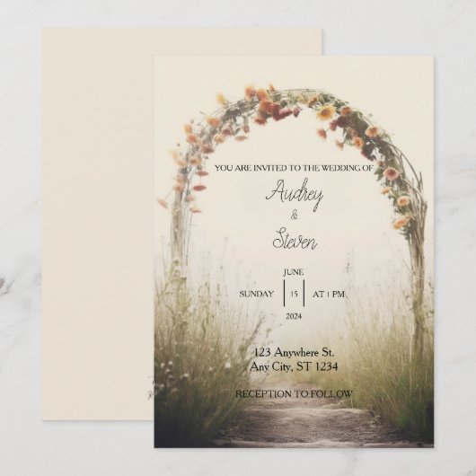 Weddensuitnodiging Kaart (Voorkant / Achterkant)