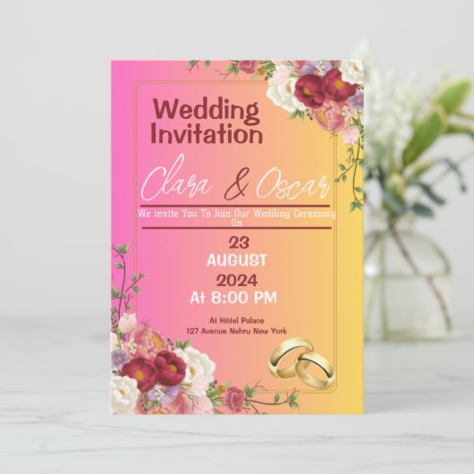 Weddensuitnodiging Kaart (Staand voorkant)