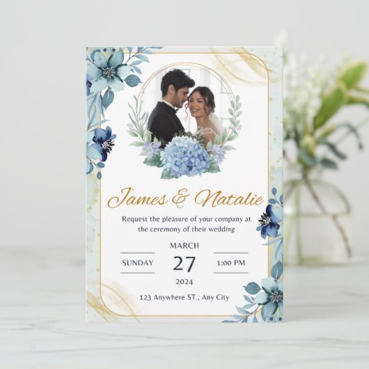 Weddensuitnodiging Kaart (Staand voorkant)