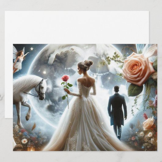 Weddensuitnodiging Kaart (Voorkant / Achterkant)