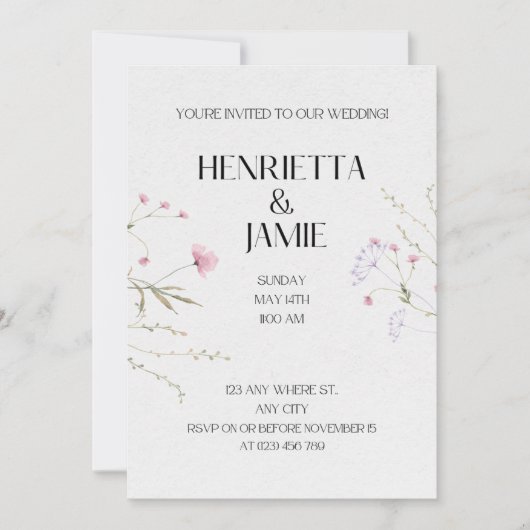 Weddensuitnodiging Kaart (Voorkant)