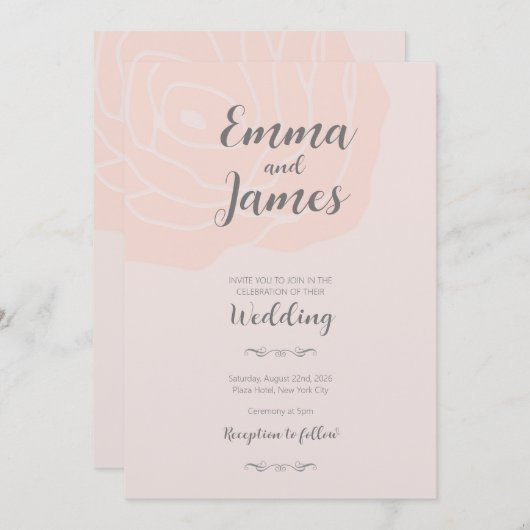 Weddensuitnodiging Kaart (Voorkant / Achterkant)