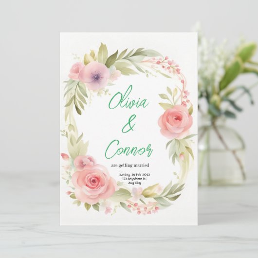 Weddensuitnodiging Kaart (Staand voorkant)