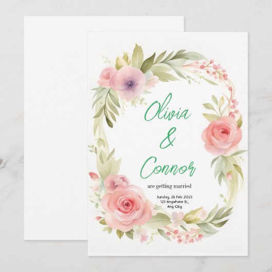 Weddensuitnodiging Kaart (Voorkant / Achterkant)