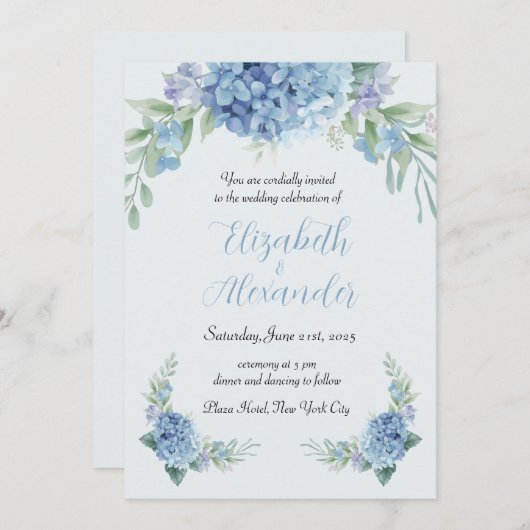 Weddensuitnodiging Kaart (Voorkant / Achterkant)