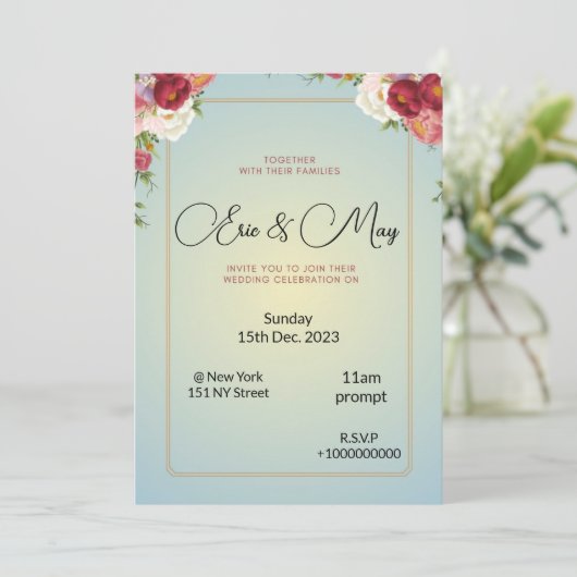 Weddensuitnodiging Kaart (Staand voorkant)