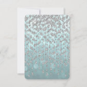 Weddensuitnodiging | Kristalpaleis Blauwgroen Kaart (Achterkant)