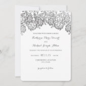 Weddensuitnodiging |  Lace Silver Kaart (Voorkant)
