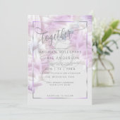 Weddensuitnodiging | Lila Chiffon Ombré Ruffles Kaart (Staand voorkant)