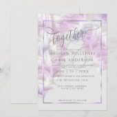 Weddensuitnodiging | Lila Chiffon Ombré Ruffles Kaart (Voorkant / Achterkant)