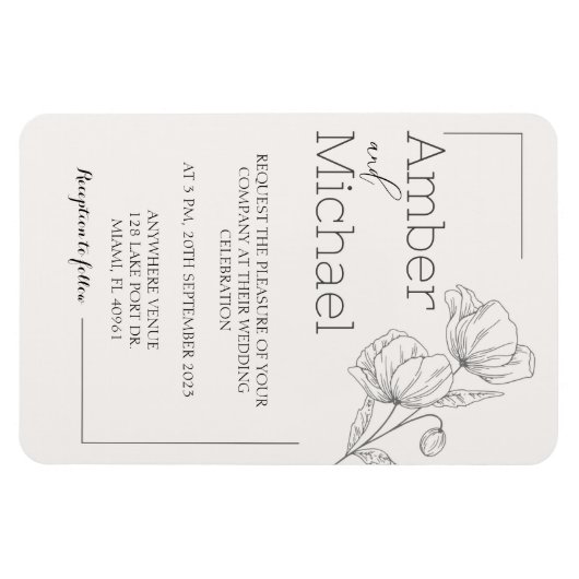 Weddensuitnodiging Magneet (Horizontaal)