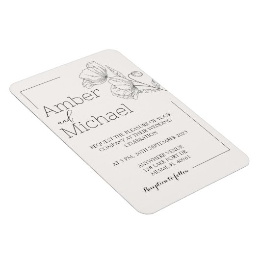 Weddensuitnodiging Magneet (Rechterzijde)