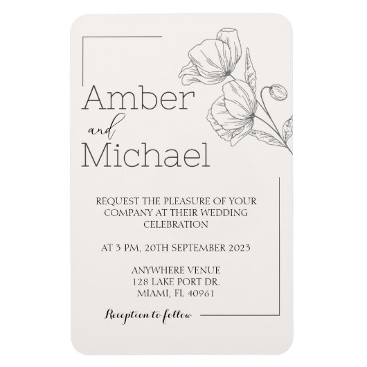 Weddensuitnodiging Magneet (Verticaal)