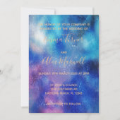 Weddensuitnodiging | Manuscript blauwe Waterverf Kaart (Voorkant)