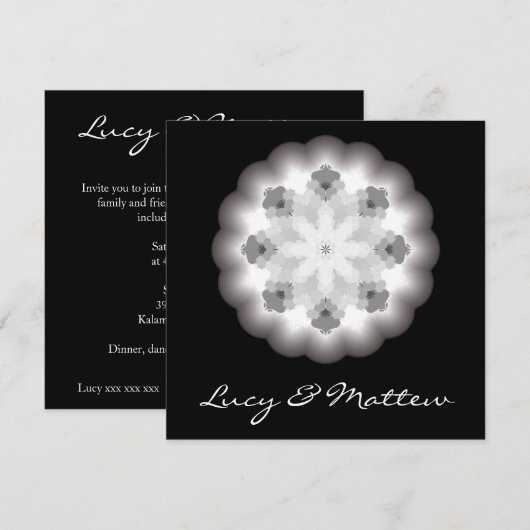 Weddensuitnodiging met Mandala Illustratie Kaart (Voorkant / Achterkant)